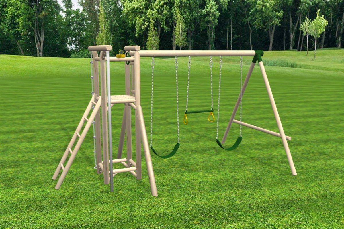 Rustic Wooden Swing Set, Jungle Gym, Play Set | CedarWorks Playsets