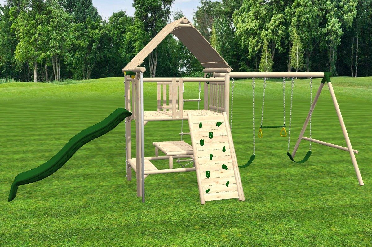 Rustic Wooden Swing Set, Jungle Gym, Play Set | CedarWorks Playsets