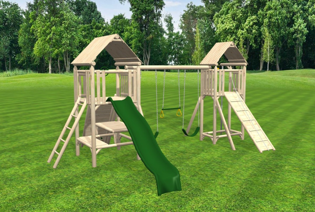 Rustic Wooden Swing Set, Jungle Gym, Play Set | CedarWorks Playsets