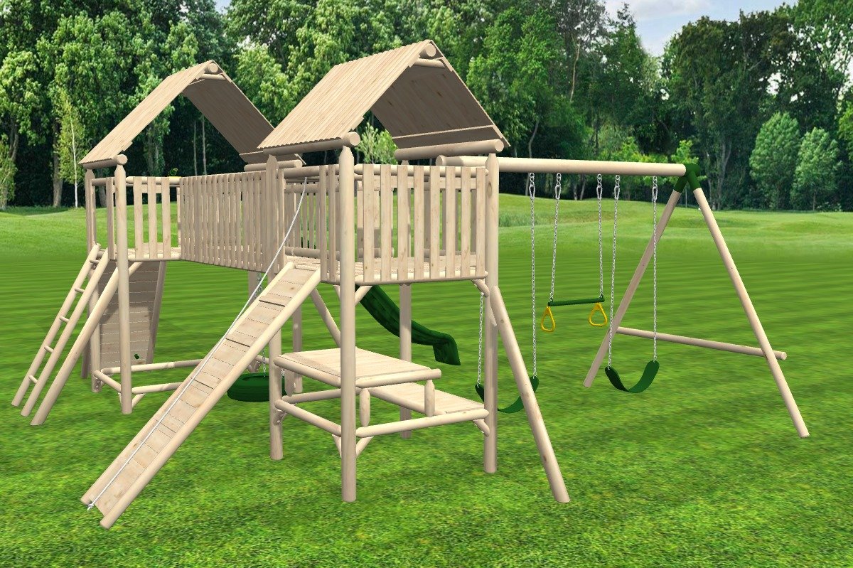 Rustic Wooden Swing Set, Jungle Gym, Play Set | CedarWorks Playsets