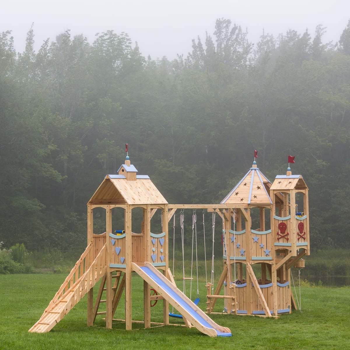 Frolic 480 Wooden Swing Set and Outdoor Playset CedarWorks Playsets