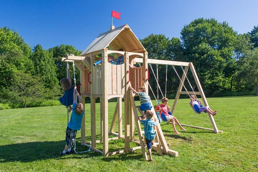 Frolic 680 Wooden Swing Set and Outdoor Playset CedarWorks Playsets