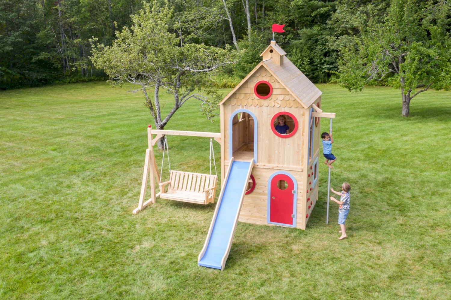 Playhouse 228 Outdoor Wood Playhouse CedarWorks Playsets
