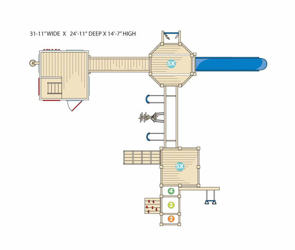 Playhouse 447 Outdoor Wood Playhouse CedarWorks Playsets
