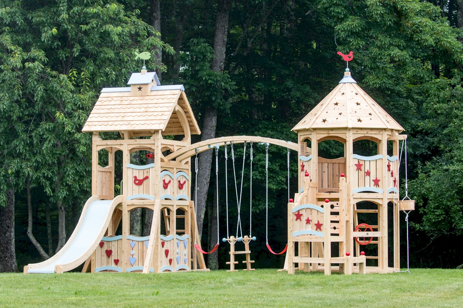 Serendipity 357 Wooden Swing Set and Outdoor Playset CedarWorks Playsets