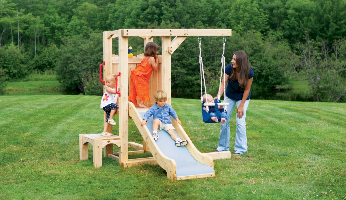 Frolic Wooden Swing Sets for Outdoor Play CedarWorks Playsets