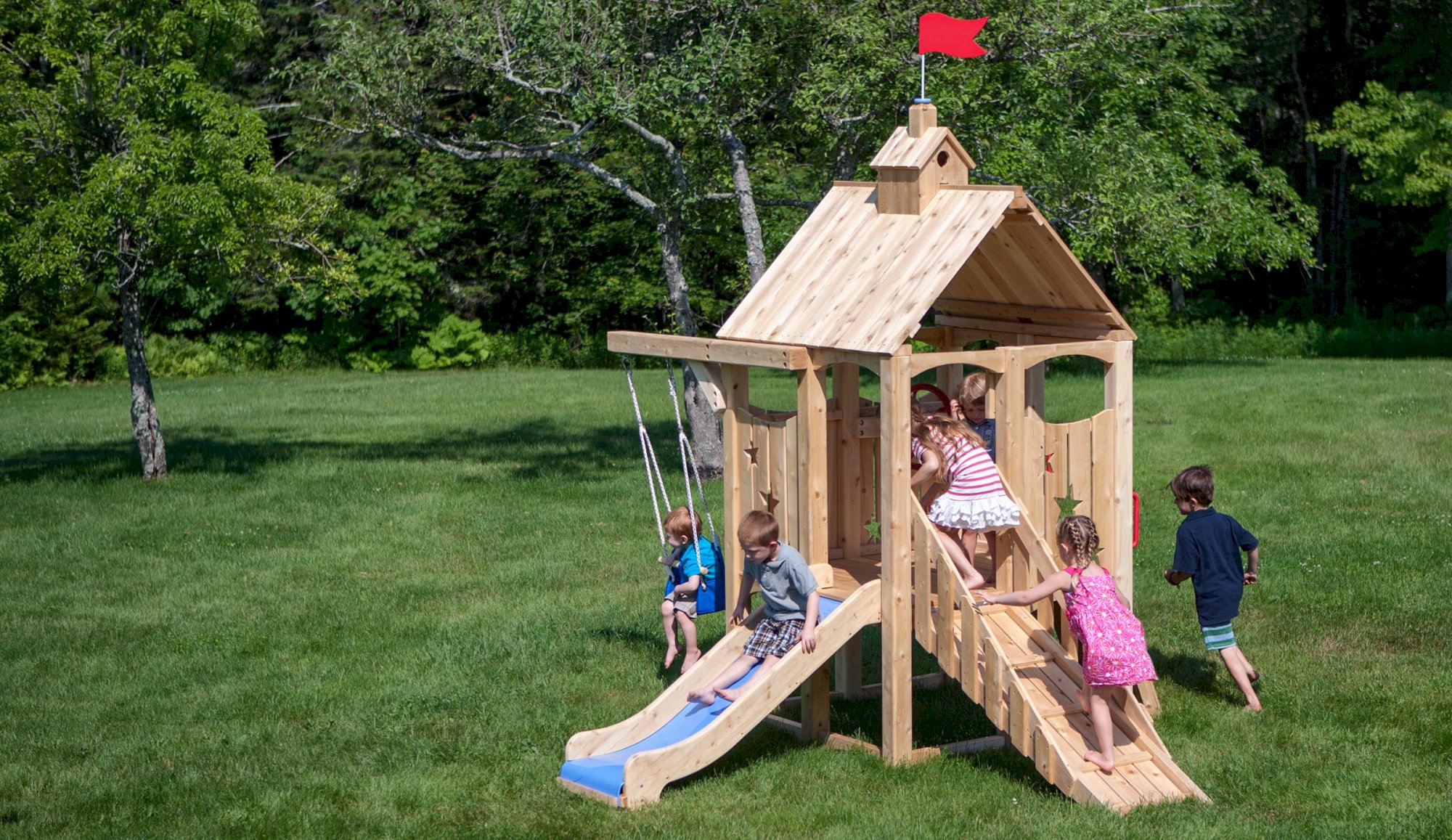 Frolic 815 Wooden Swing Set and Outdoor Playset CedarWorks Playsets