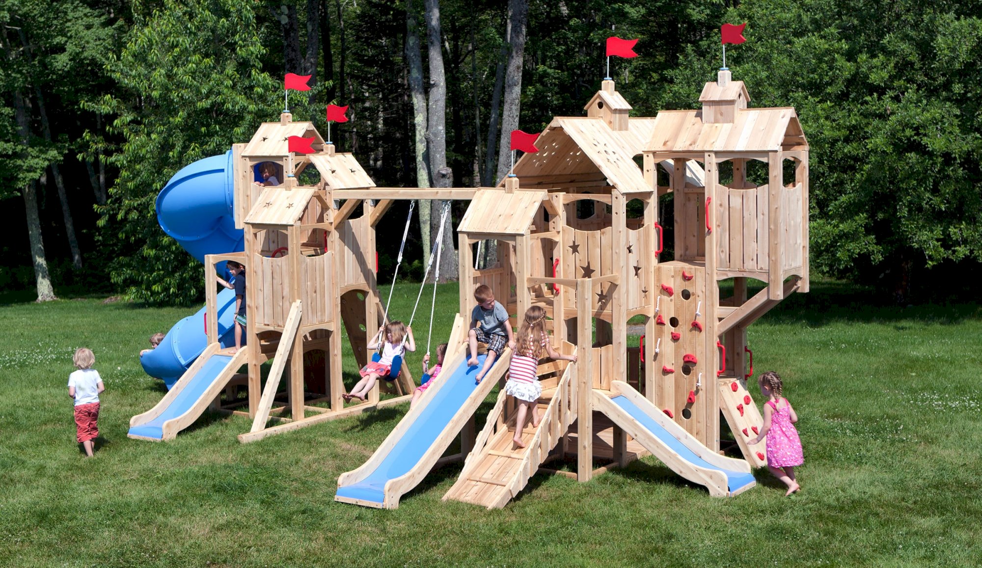 Frolic 263 Wooden Swing Set and Outdoor Playset CedarWorks Playsets