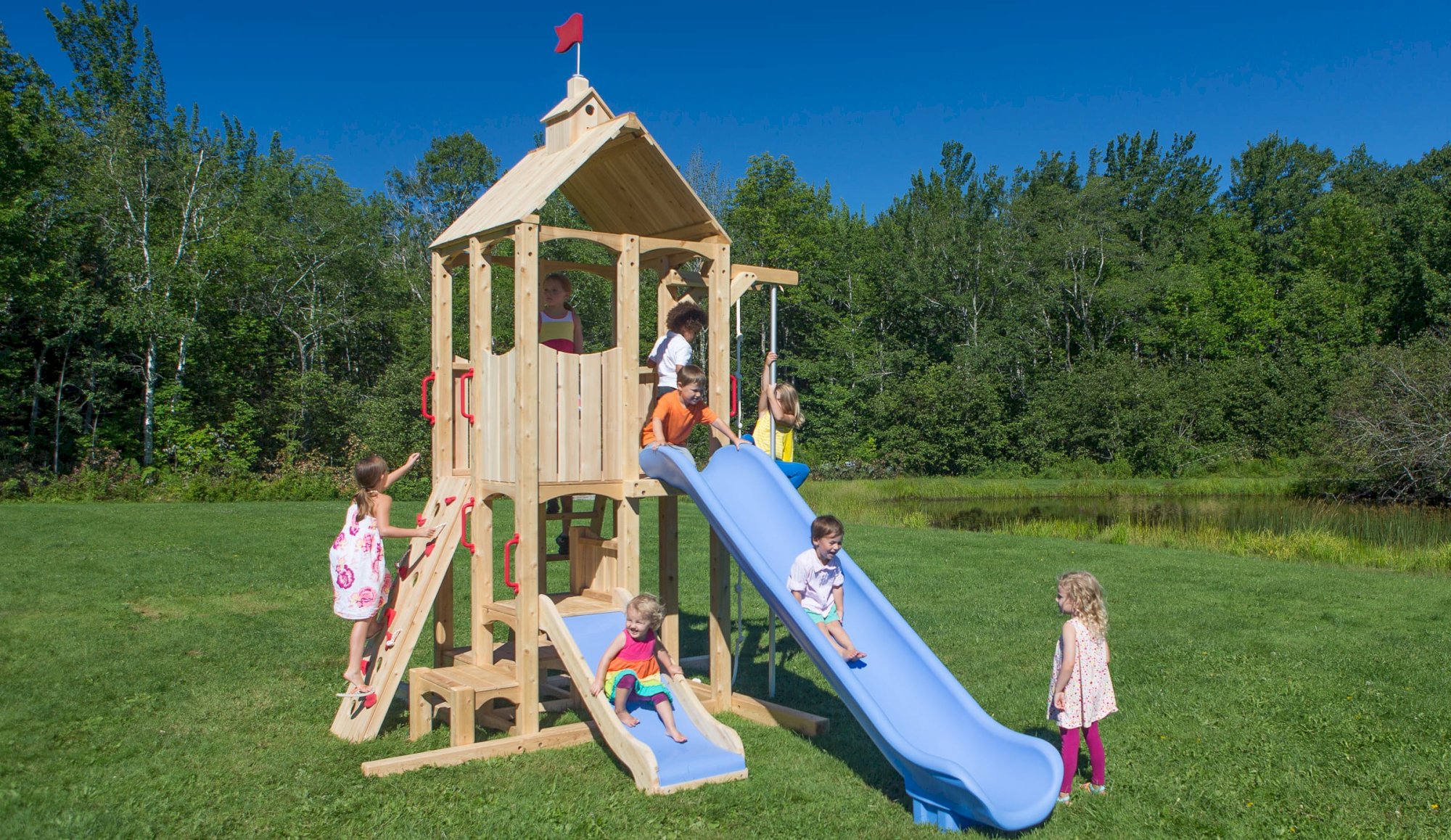 Frolic 747 Wooden Swing Set and Outdoor Playset CedarWorks Playsets